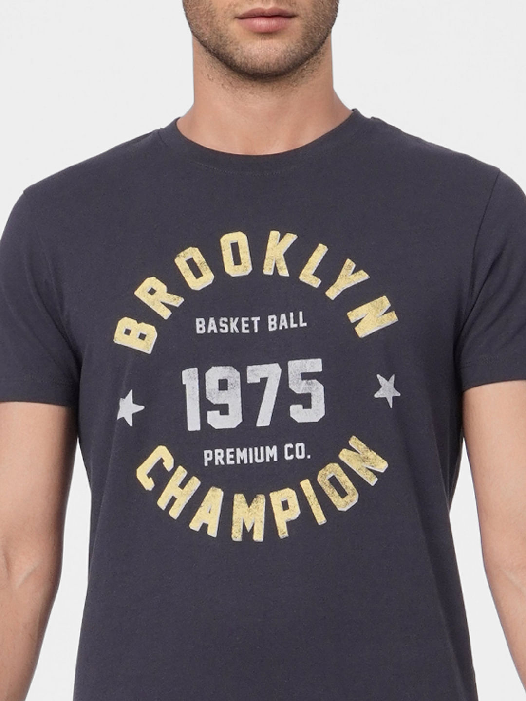 Black Graphic Print Crew Neck T-shirt