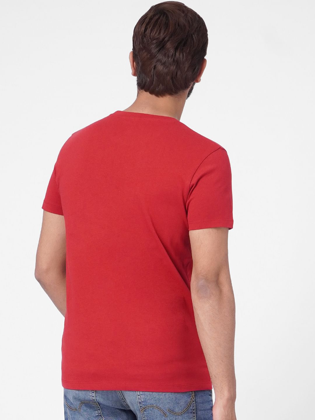 Red Graphic Print Crew Neck T-shirt