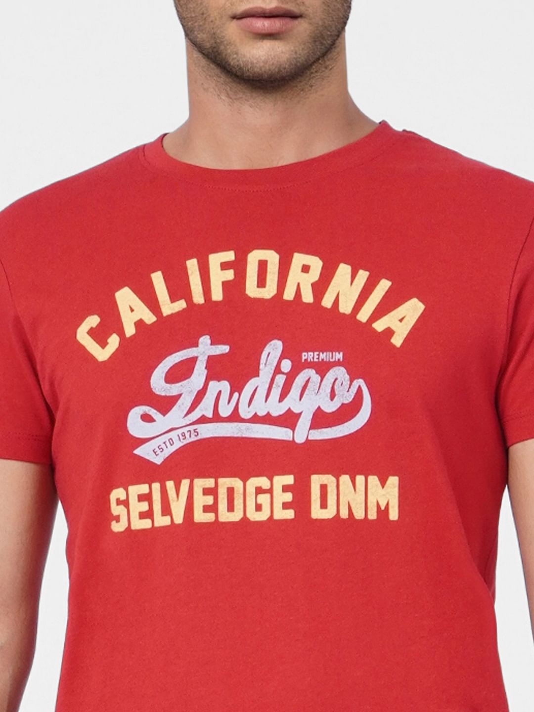 Red Graphic Print Crew Neck T-shirt