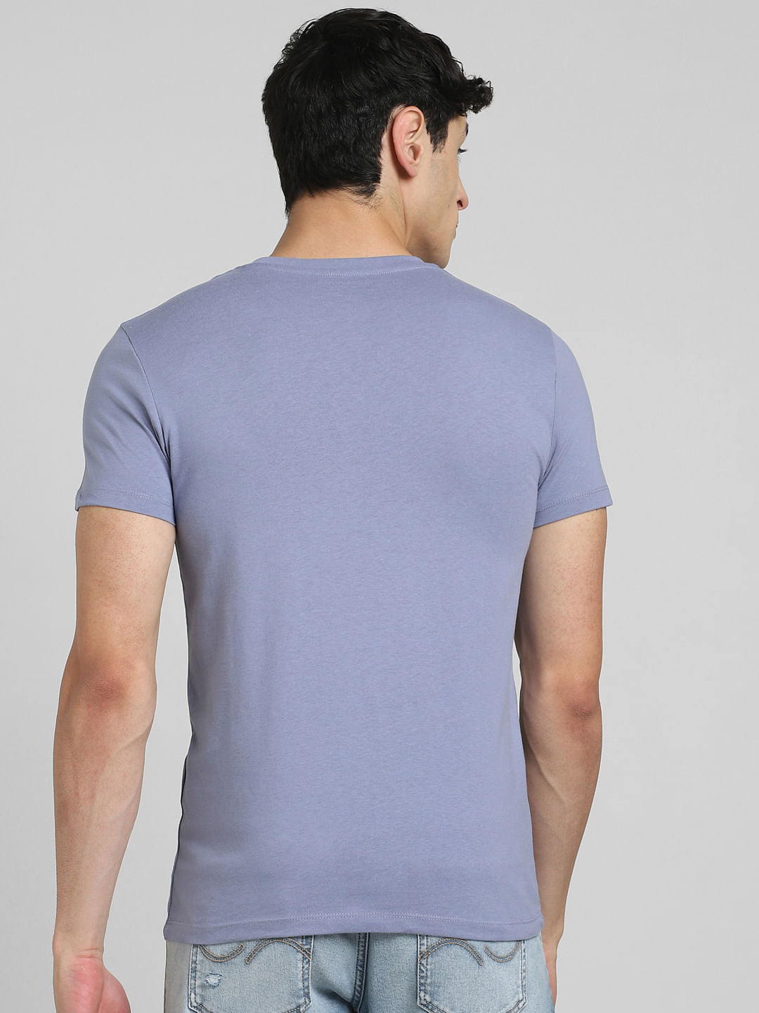 Blue Graphic Print Crew Neck T-shirt