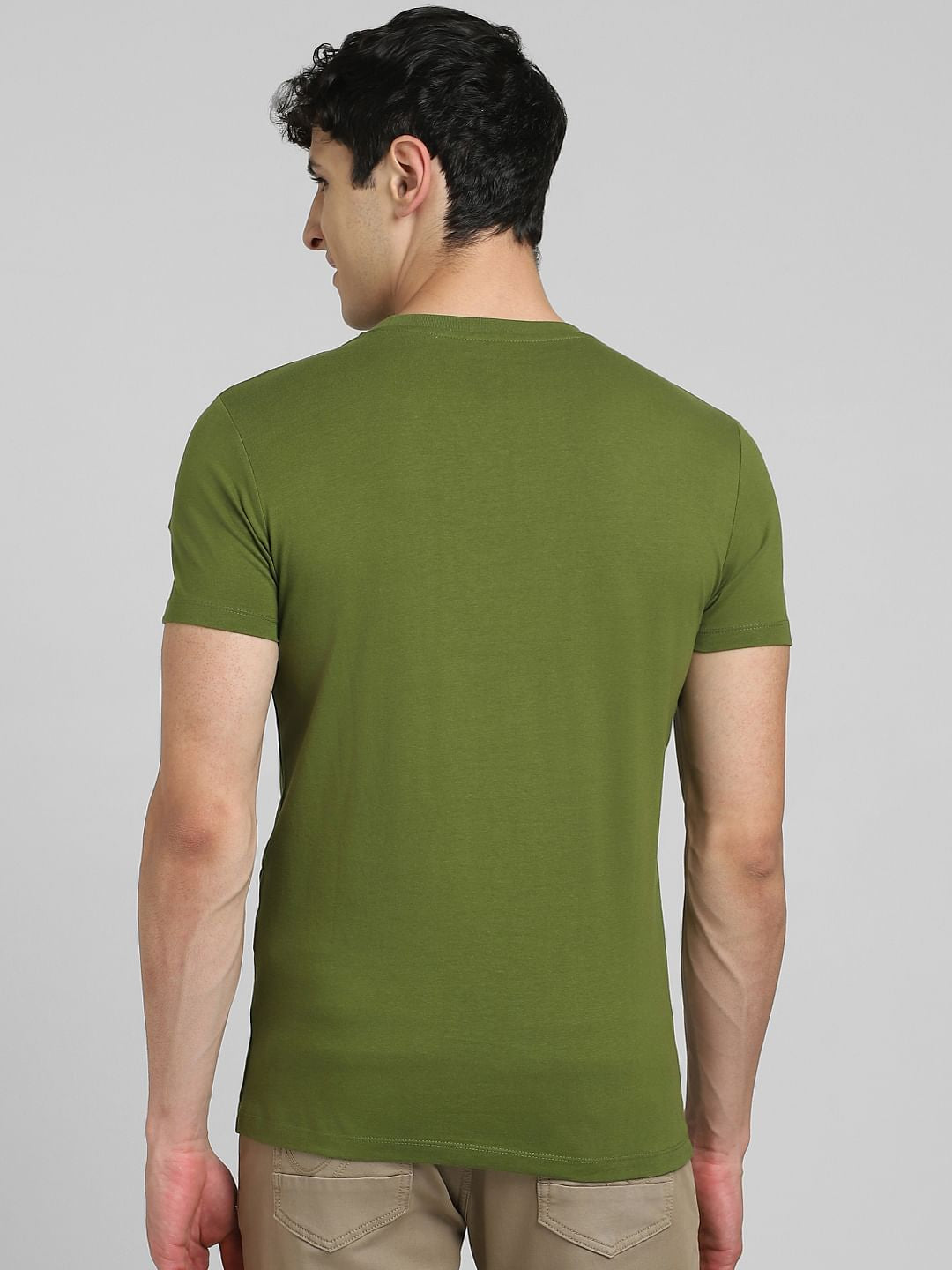 Green Graphic Print Crew Neck T-shirt