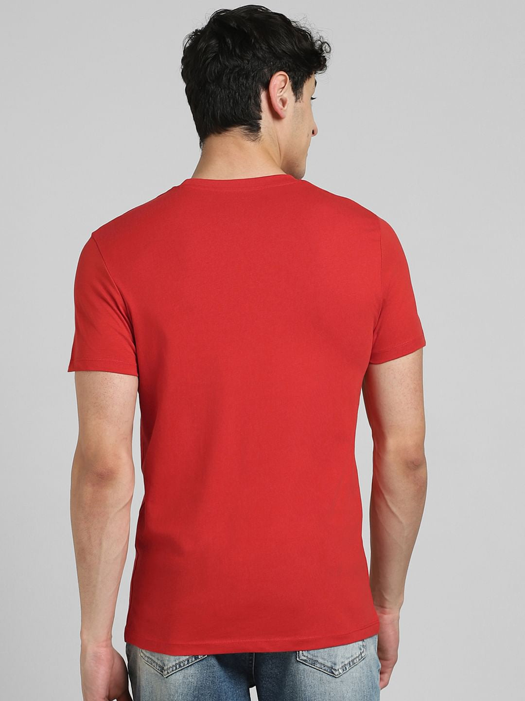 Red Graphic Print Crew Neck T-shirt