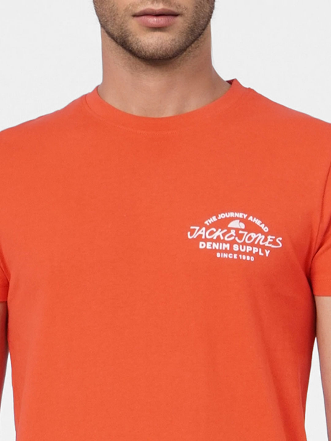 Orange Crew Neck T-shirt