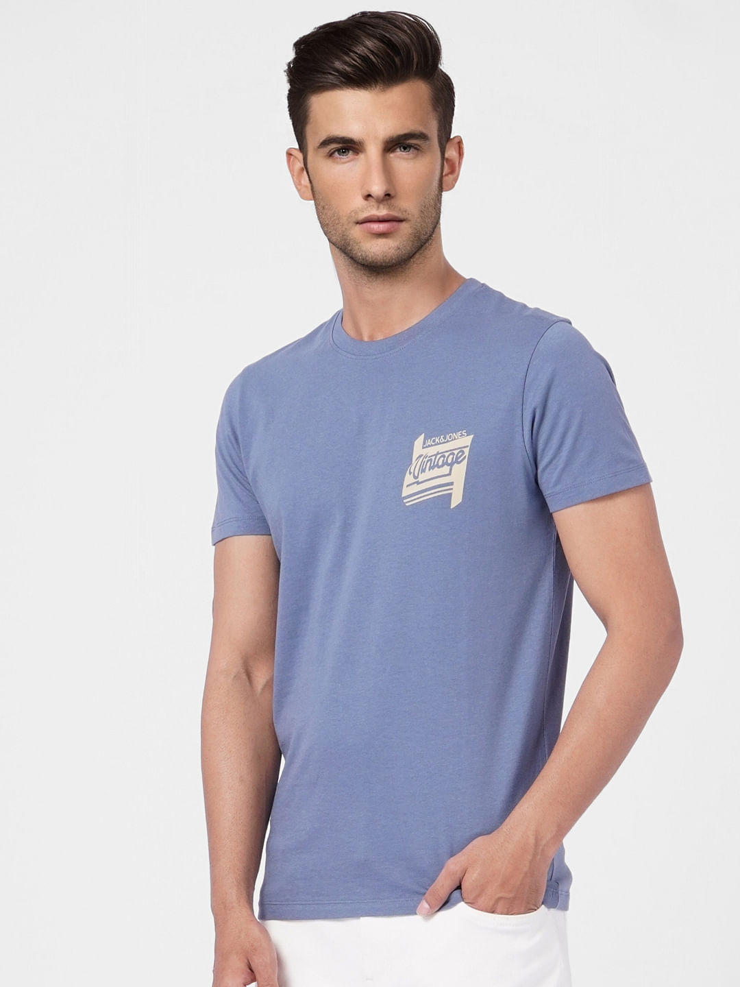 Blue Crew Neck T-shirt