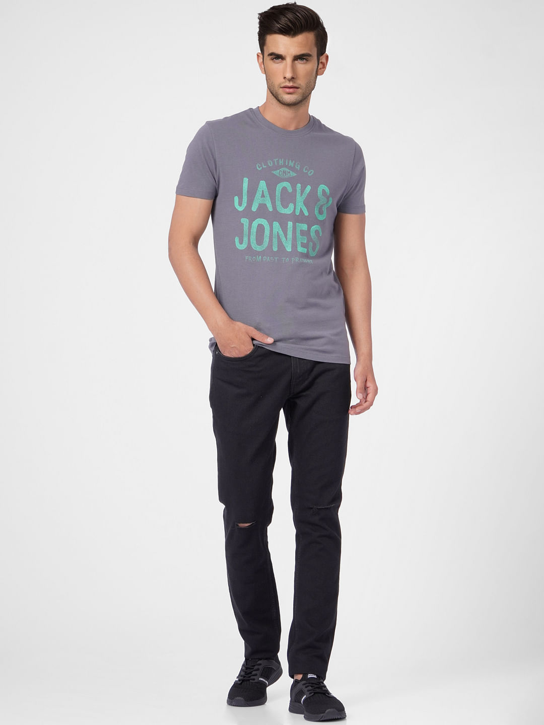 Blue Graphic Print Crew Neck T-shirt