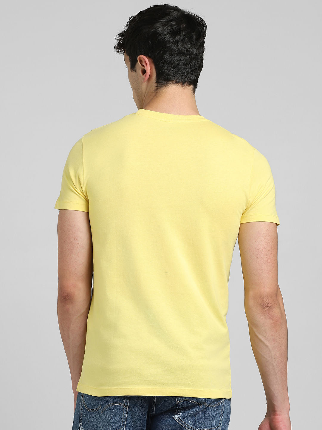 Yellow Graphic Print Crew Neck T-shirt