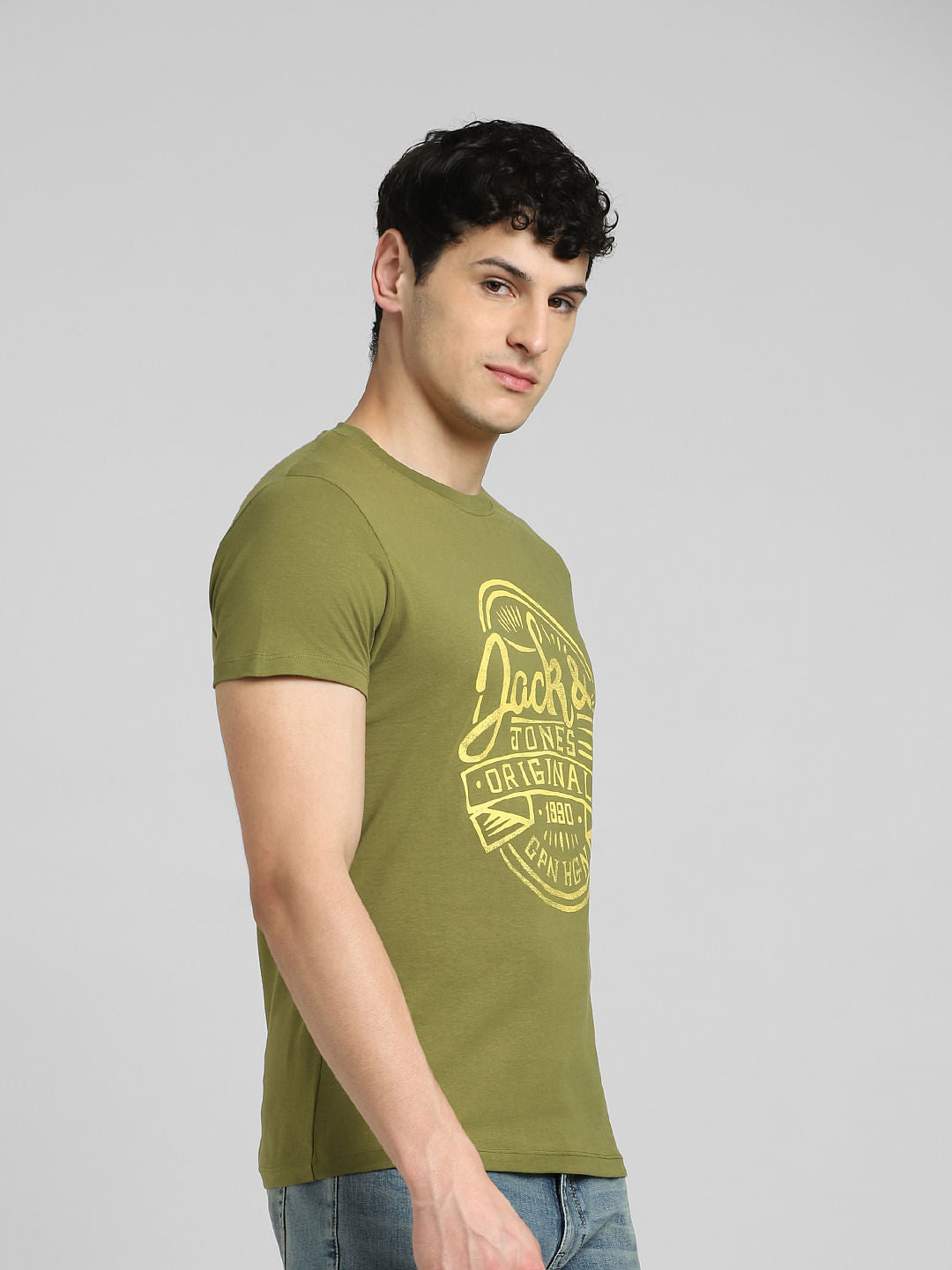 Green Graphic Print Crew Neck T-shirt