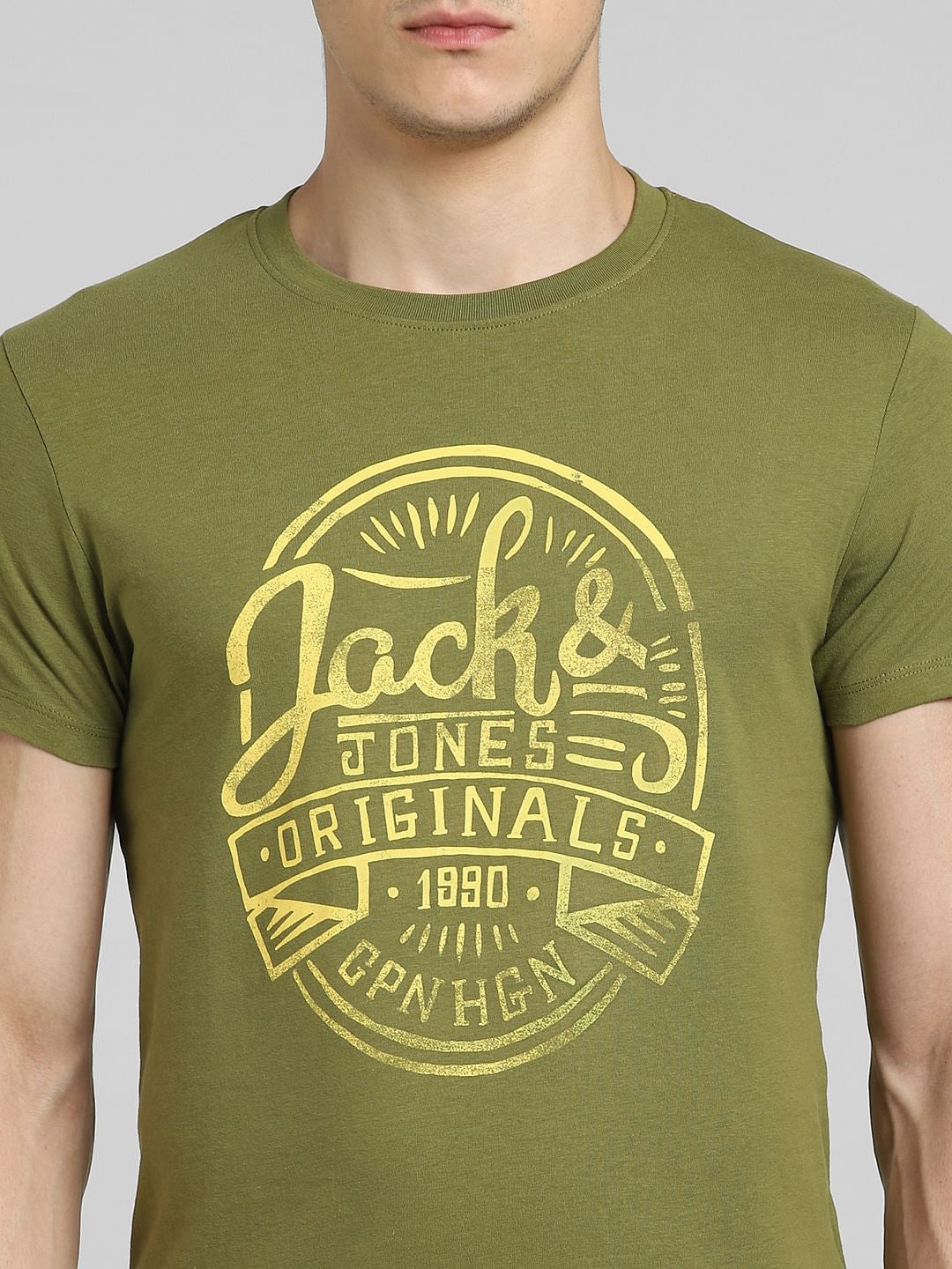 Green Graphic Print Crew Neck T-shirt