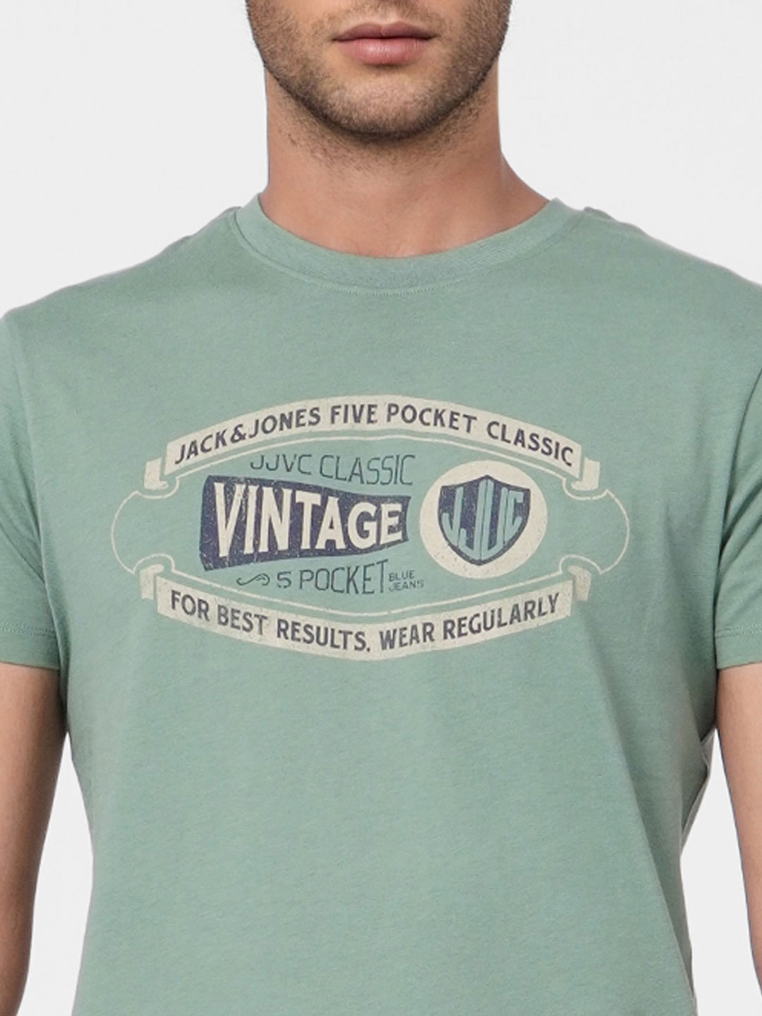 Green Graphic Print Crew Neck T-shirt