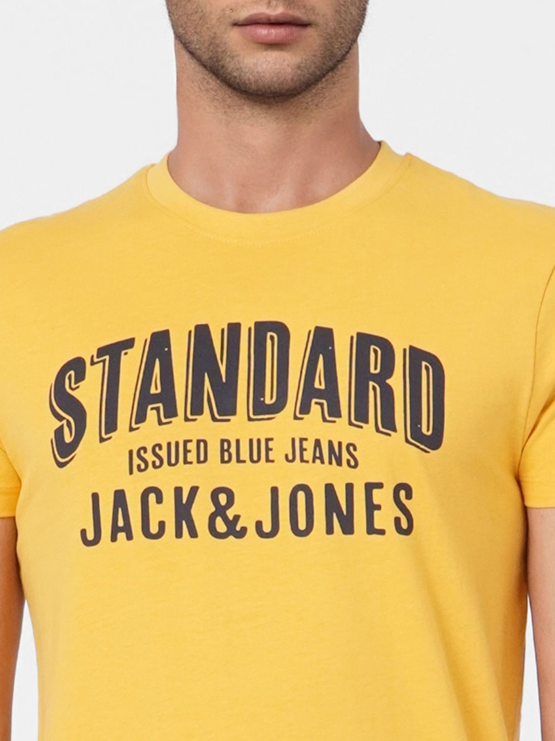 Yellow Graphic Print Crew Neck T-shirt
