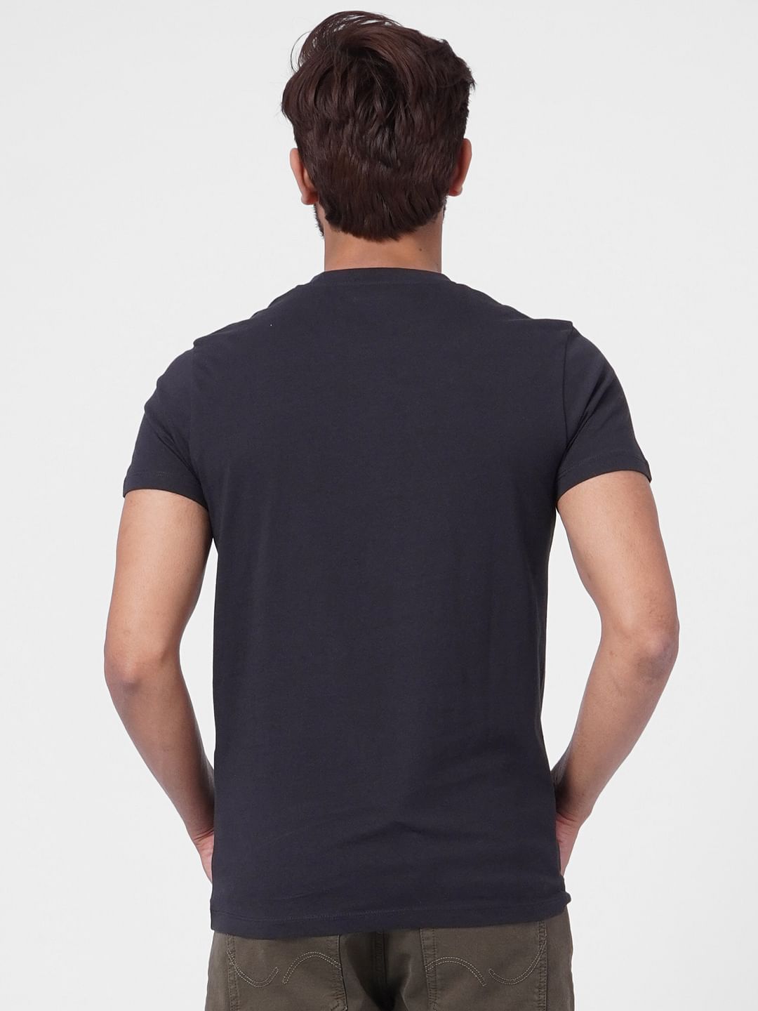 Black Graphic Print Crew Neck T-shirt