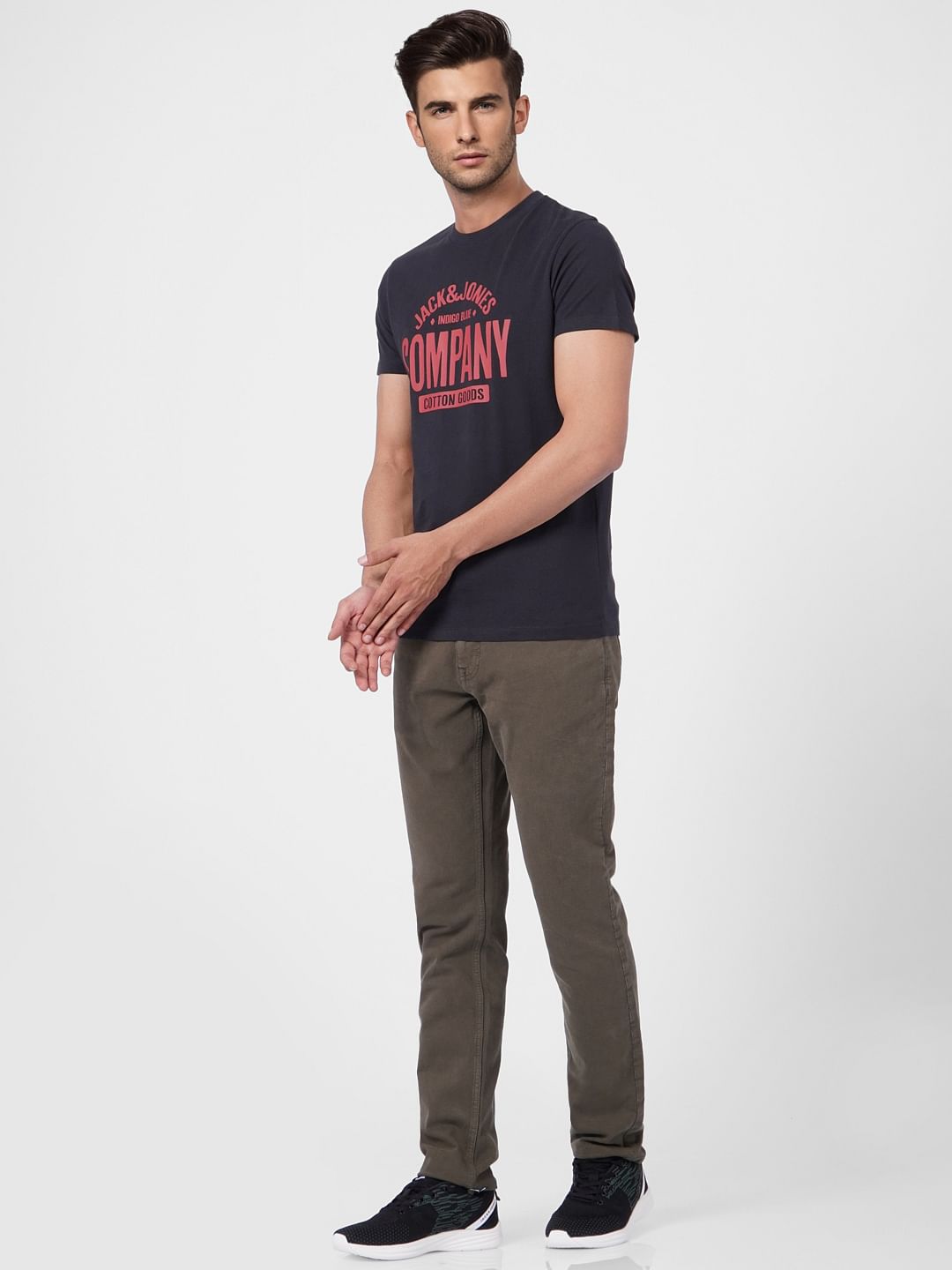 Black Graphic Print Crew Neck T-shirt