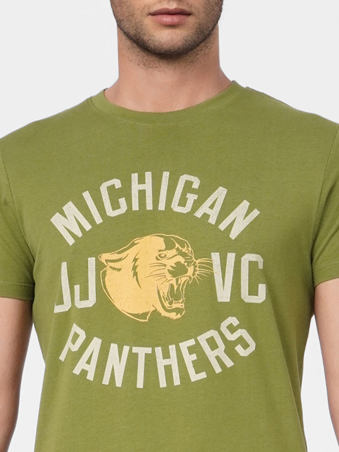 Green Graphic Print Crew Neck T-shirt