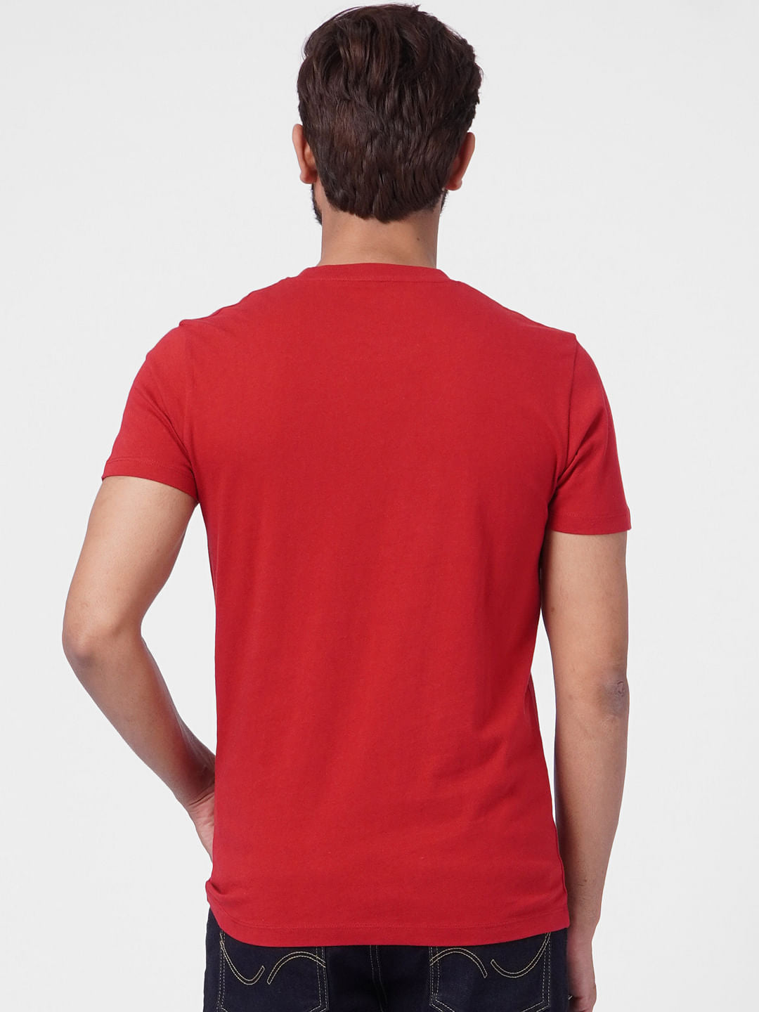 Red Graphic Crew Neck T-shirt