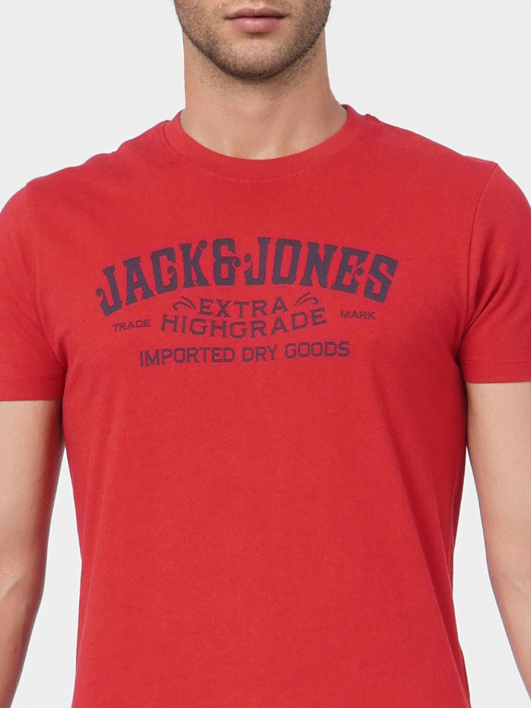 Red Graphic Crew Neck T-shirt