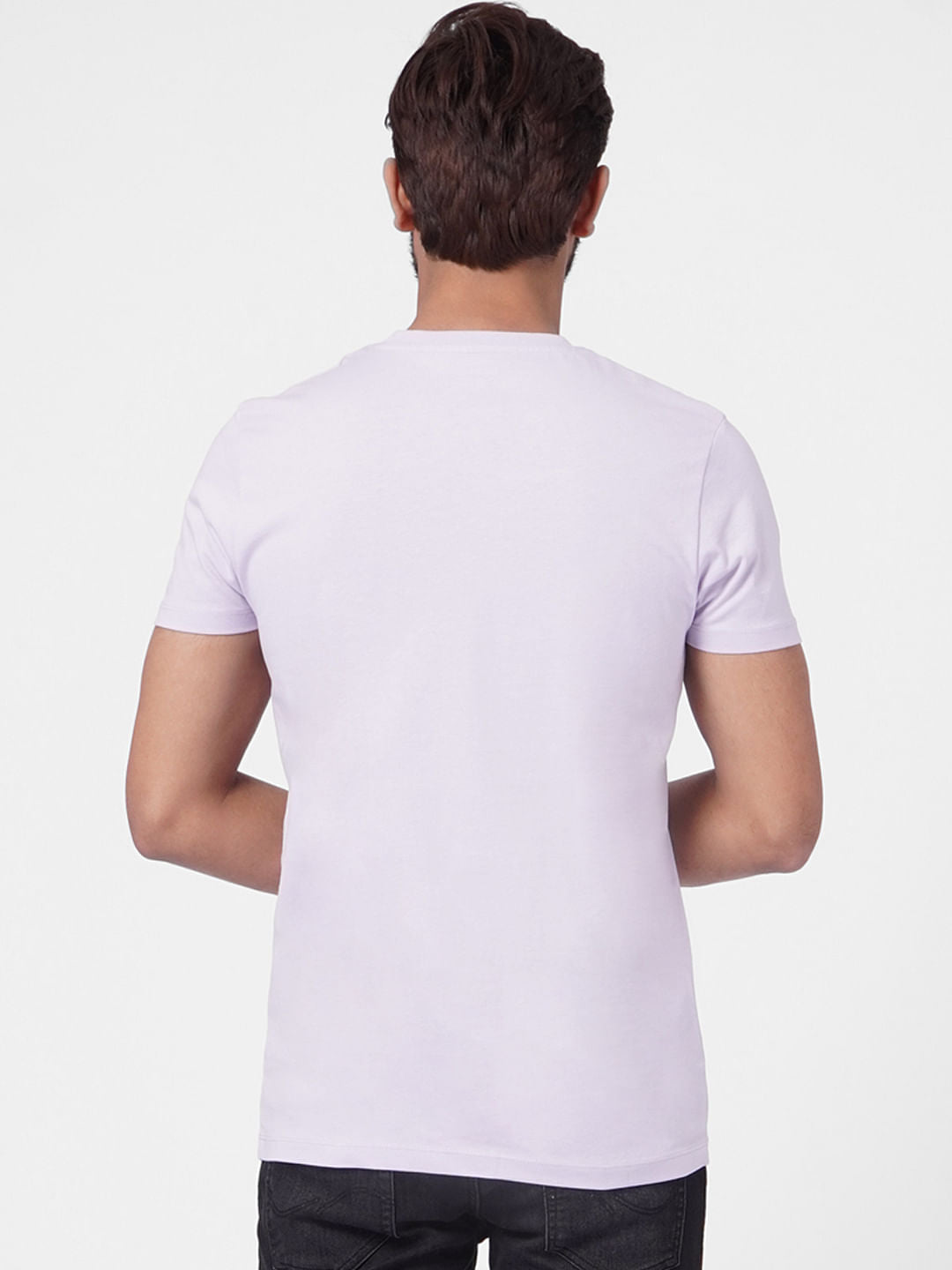 Purple Graphic Print Crew Neck T-shirt
