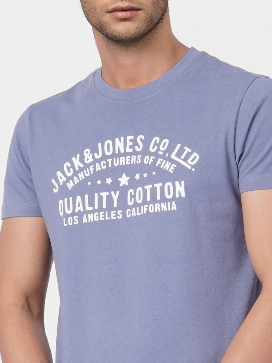 Blue Graphic Print Crew Neck T-shirt