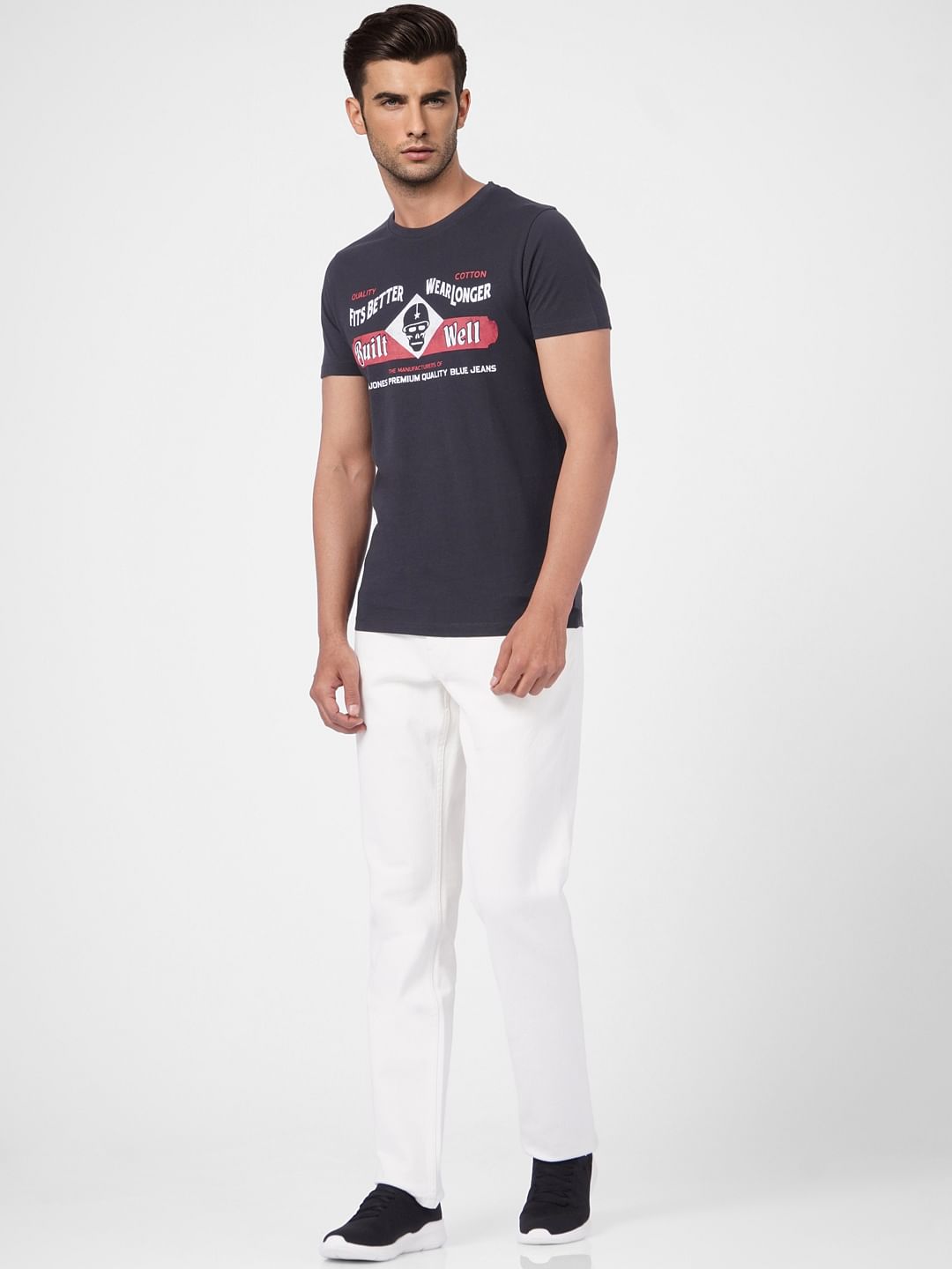 Black Graphic Print Crew Neck T-shirt