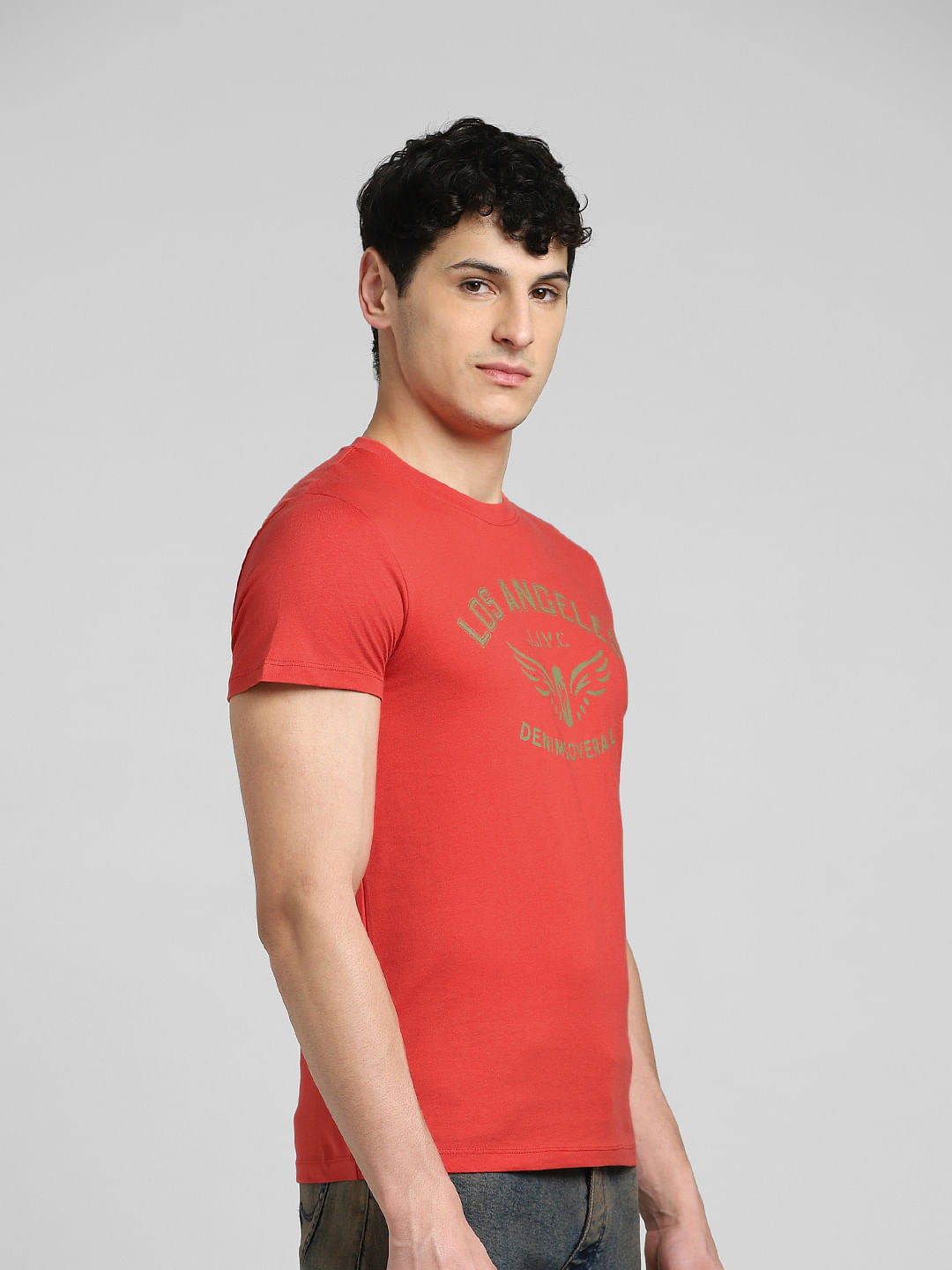 Coral Logo Print Crew Neck T-shirt