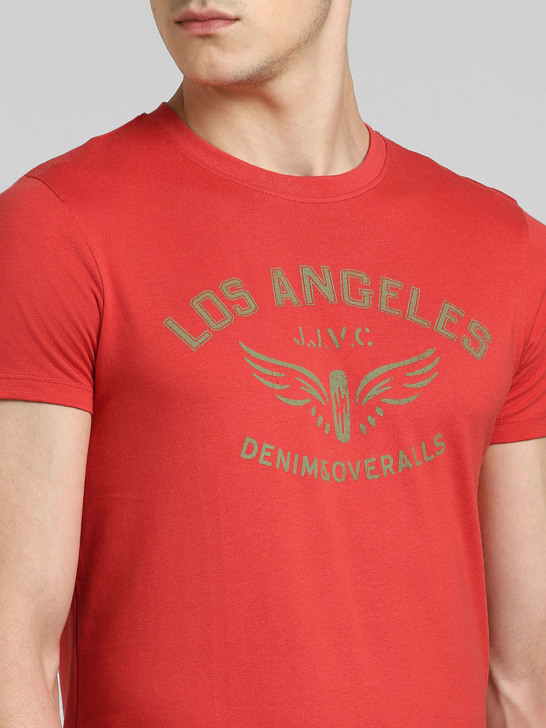 Coral Logo Print Crew Neck T-shirt