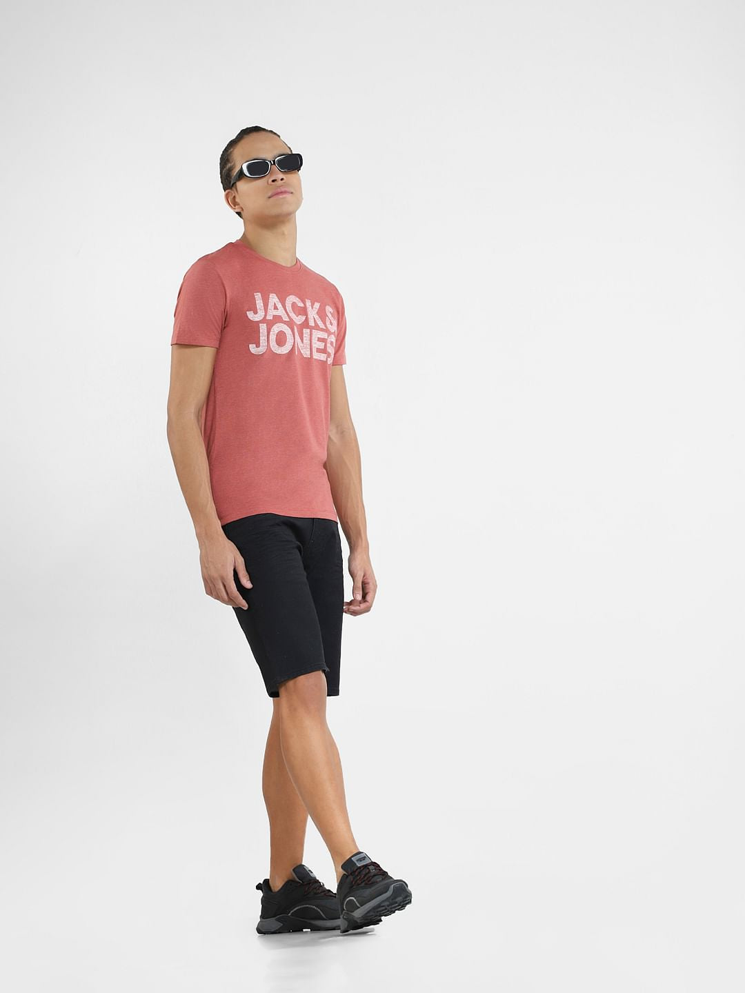 Black Low Rise Denim Shorts