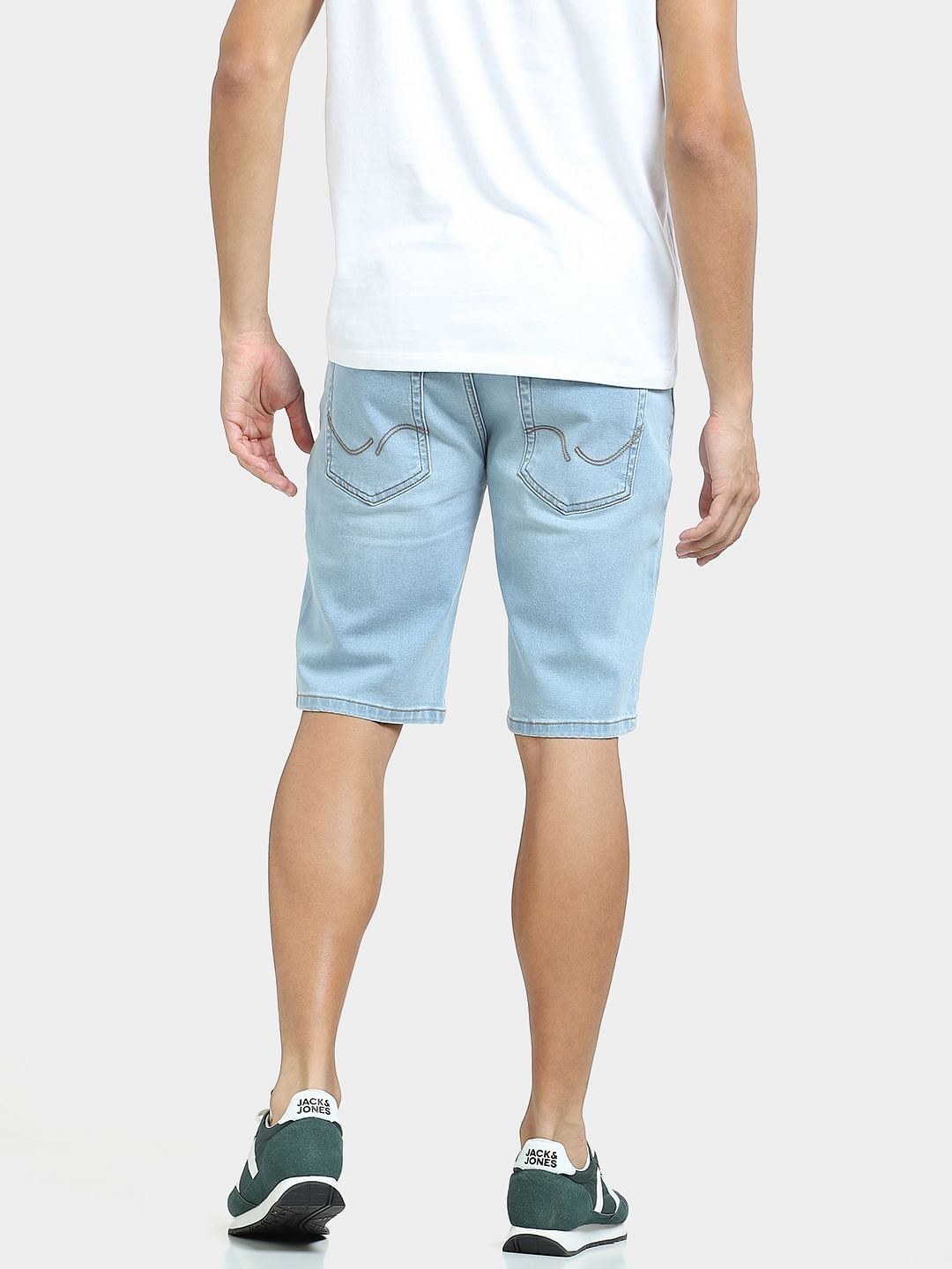 Light Blue Low Rise Denim Shorts