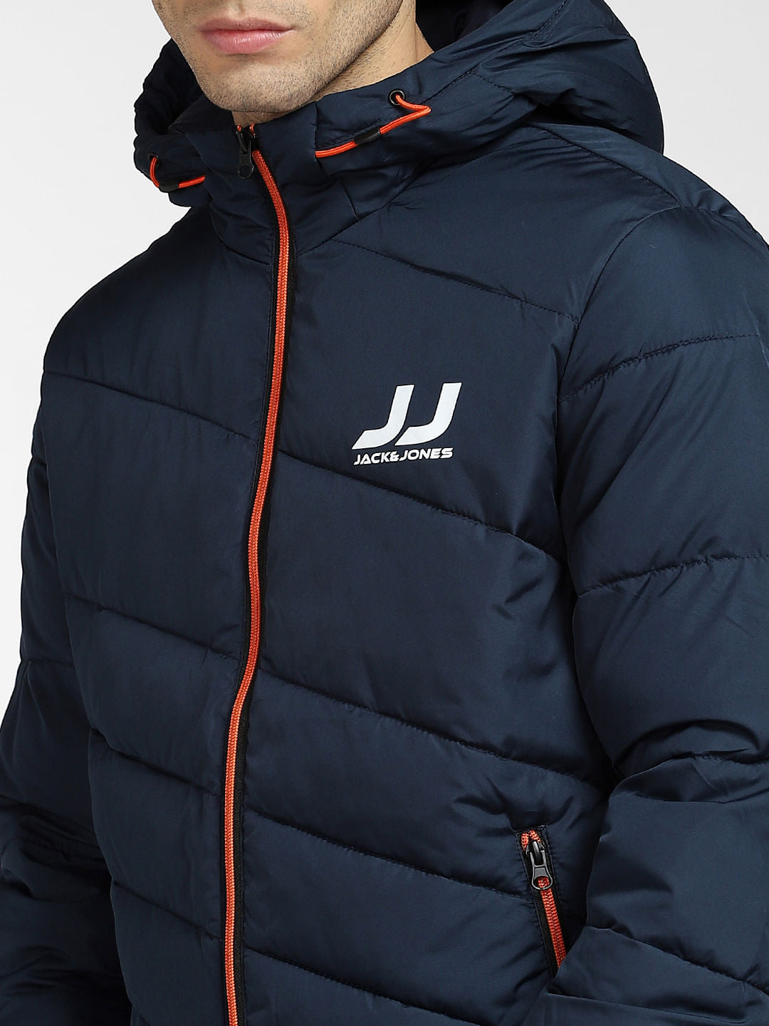 Navy Blue Hooded Puffer Jacket