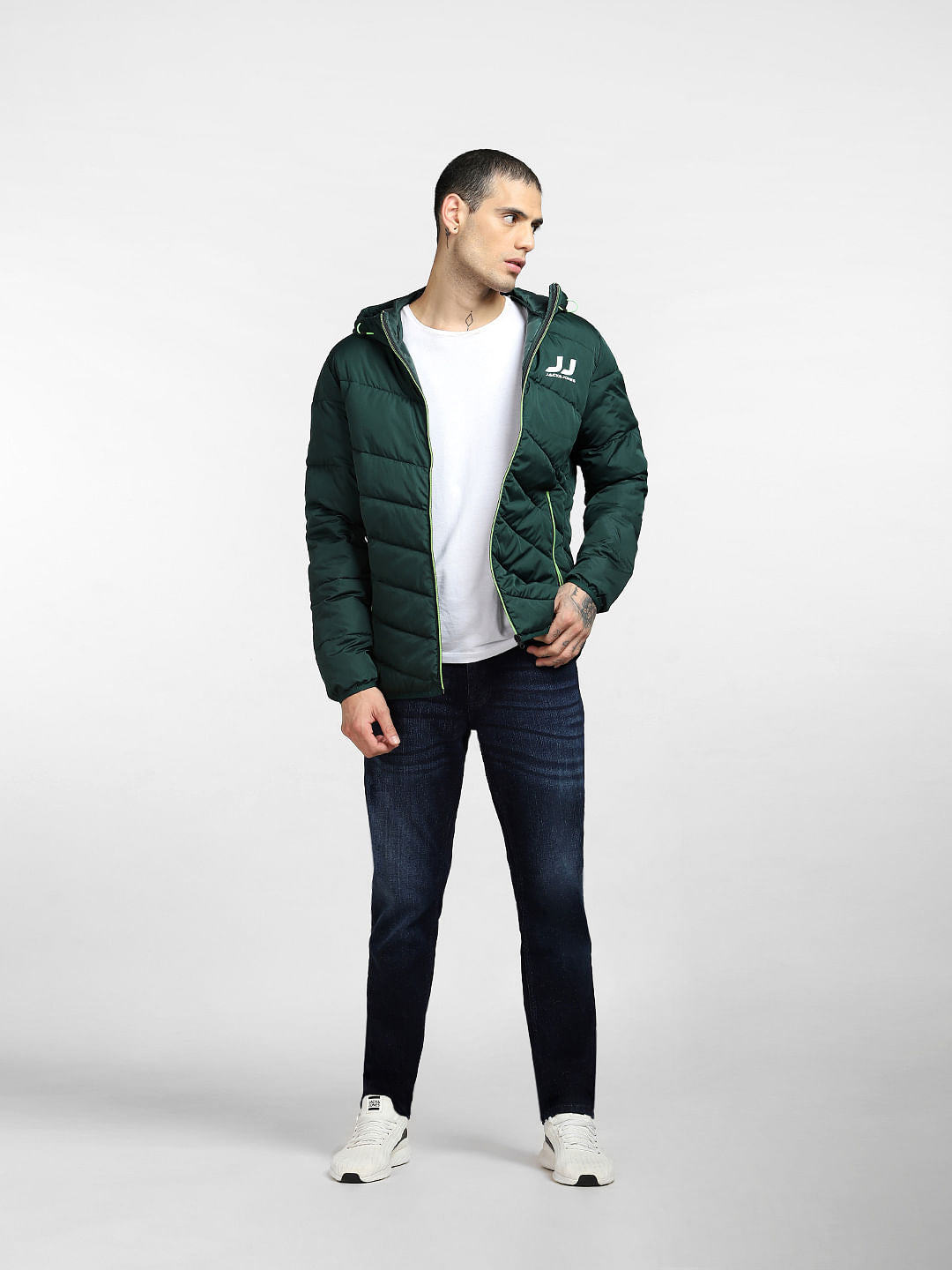 Green Hooded Puffer Jacket