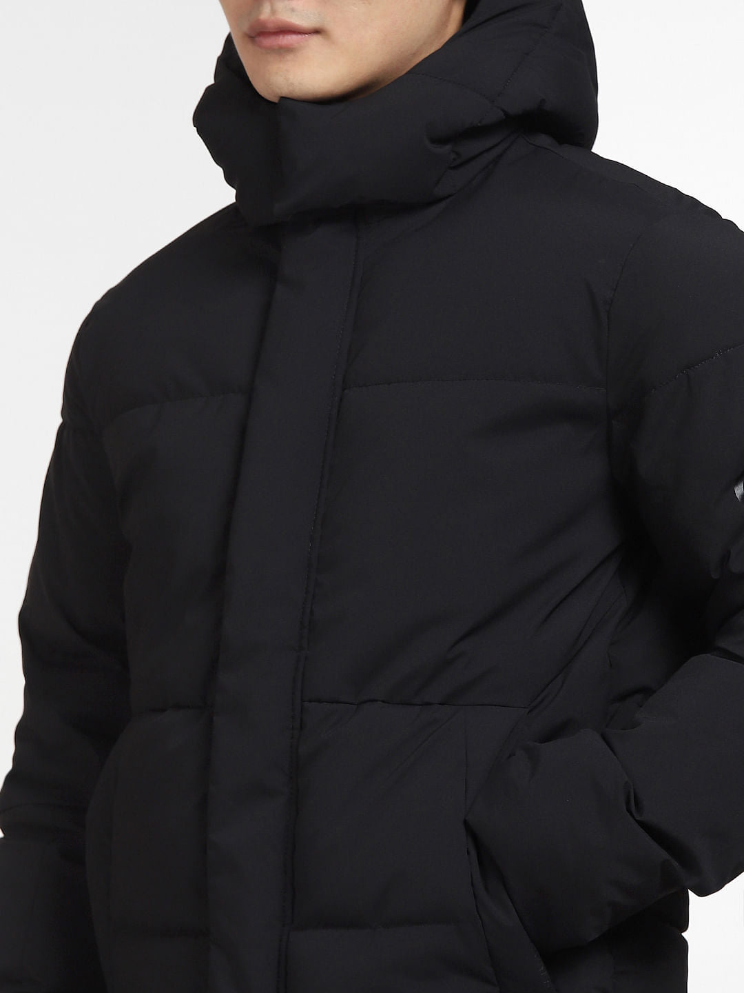 Black Hooded Puffer Jacket