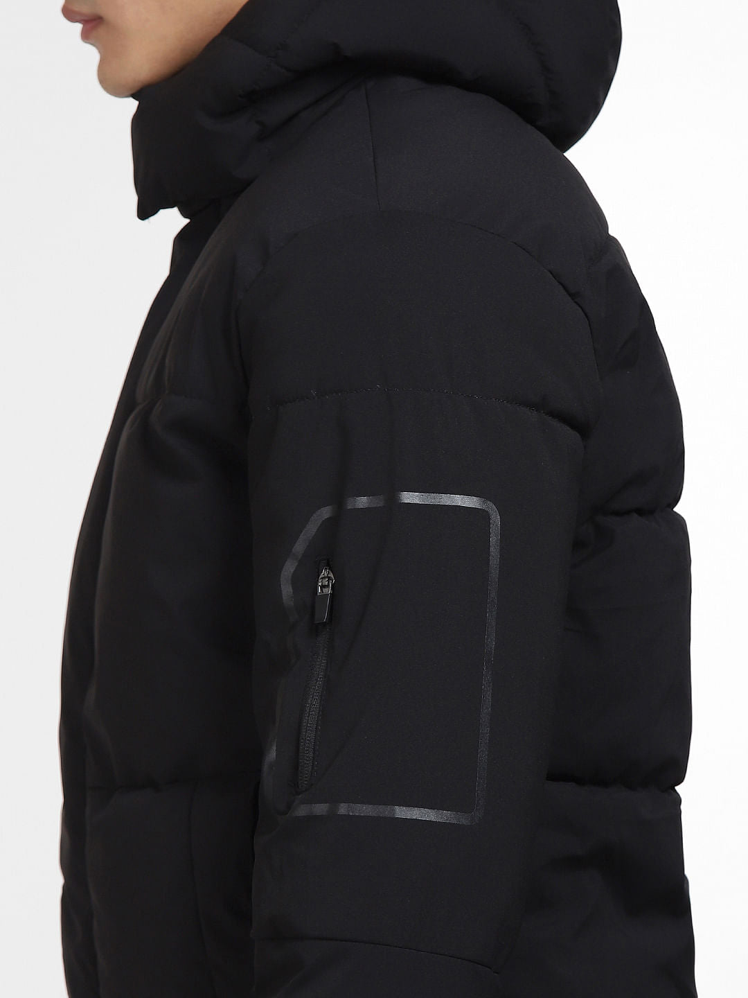 Black Hooded Puffer Jacket