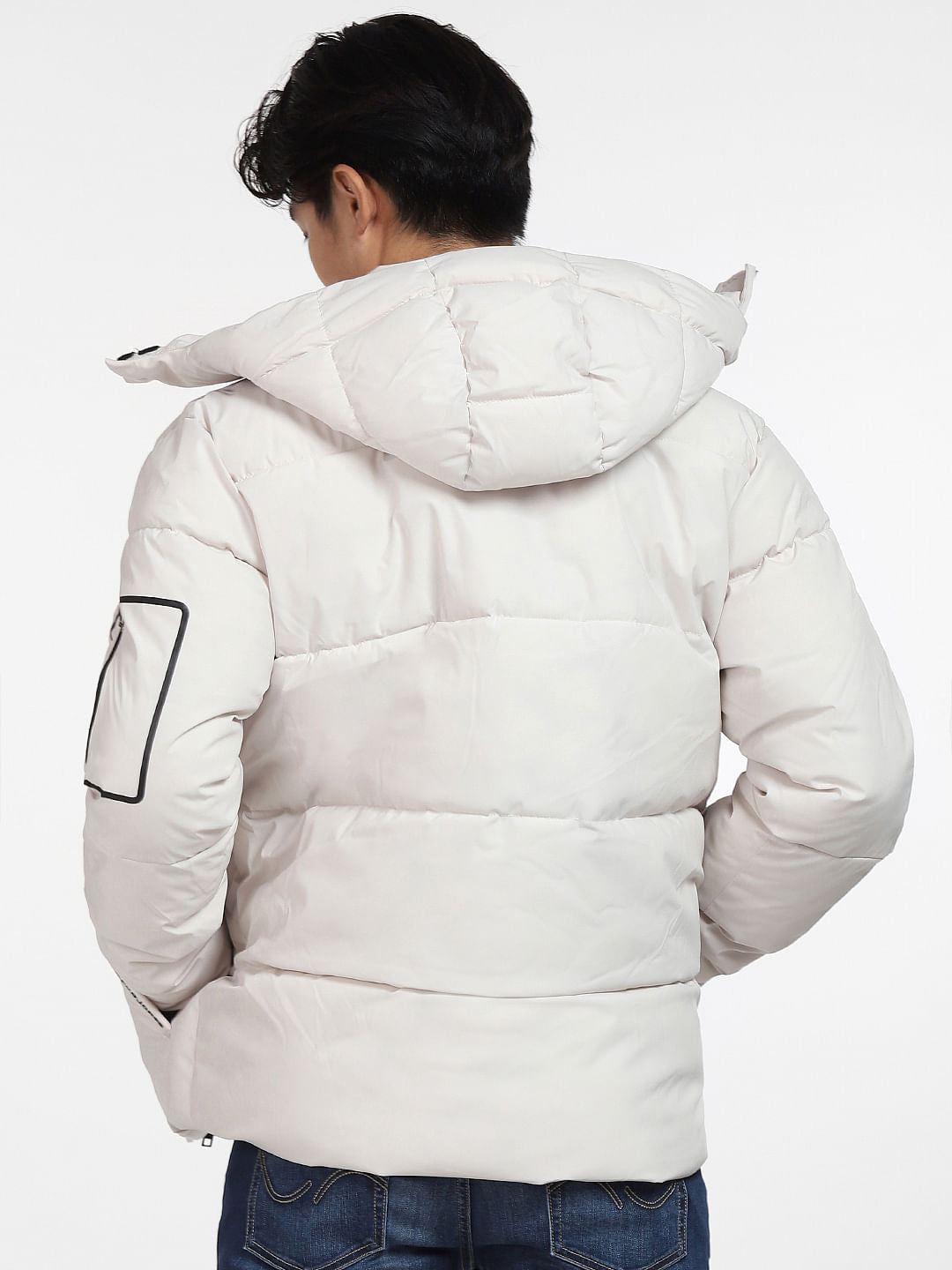 Light Grey Hooded Puffer Jacket