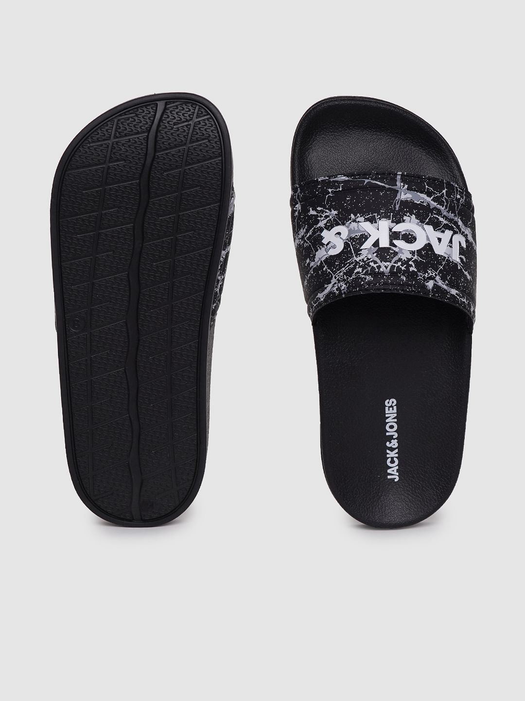 Black Abstract Print Sliders