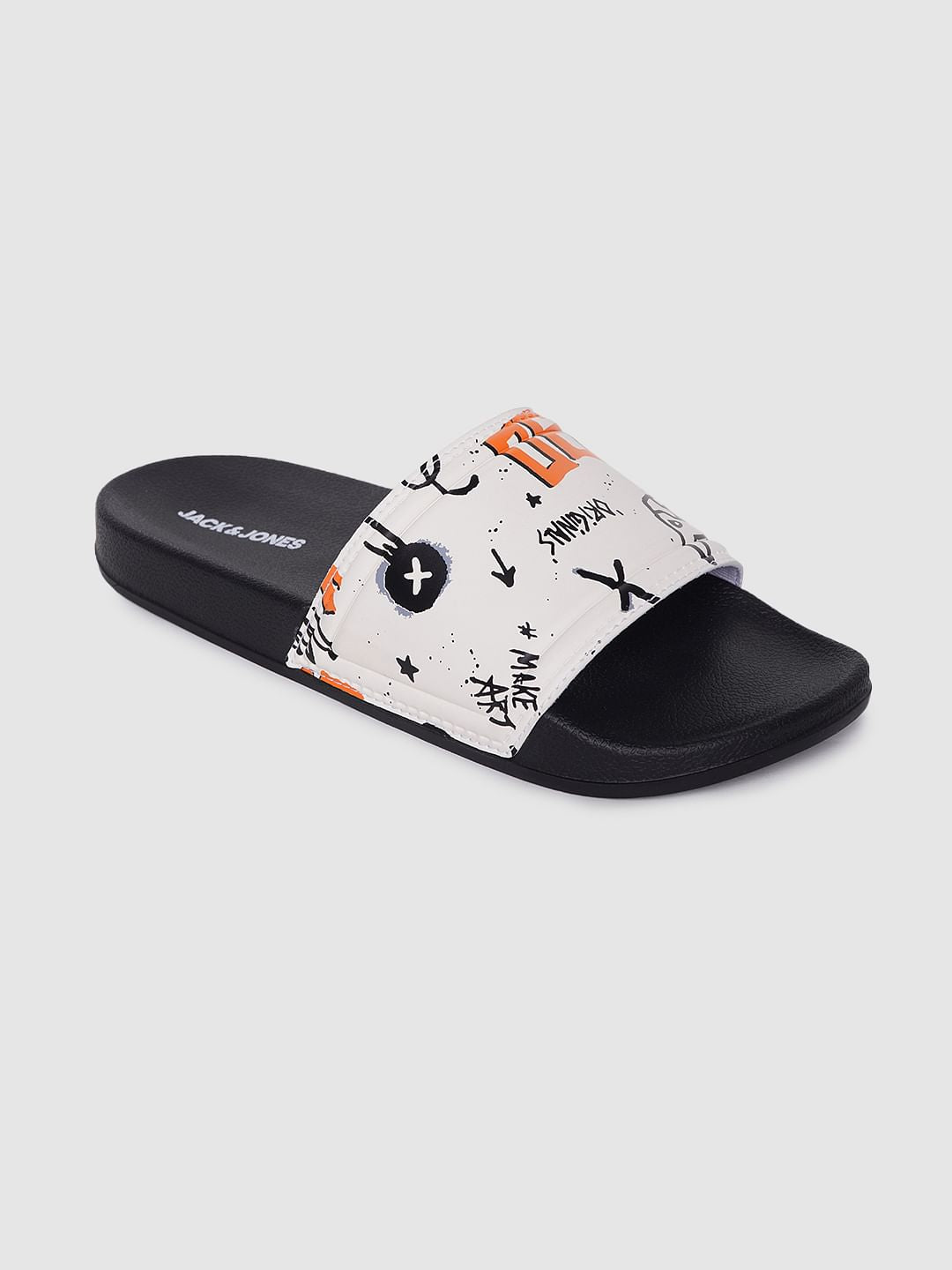Black & Grey Graphic Print Sliders