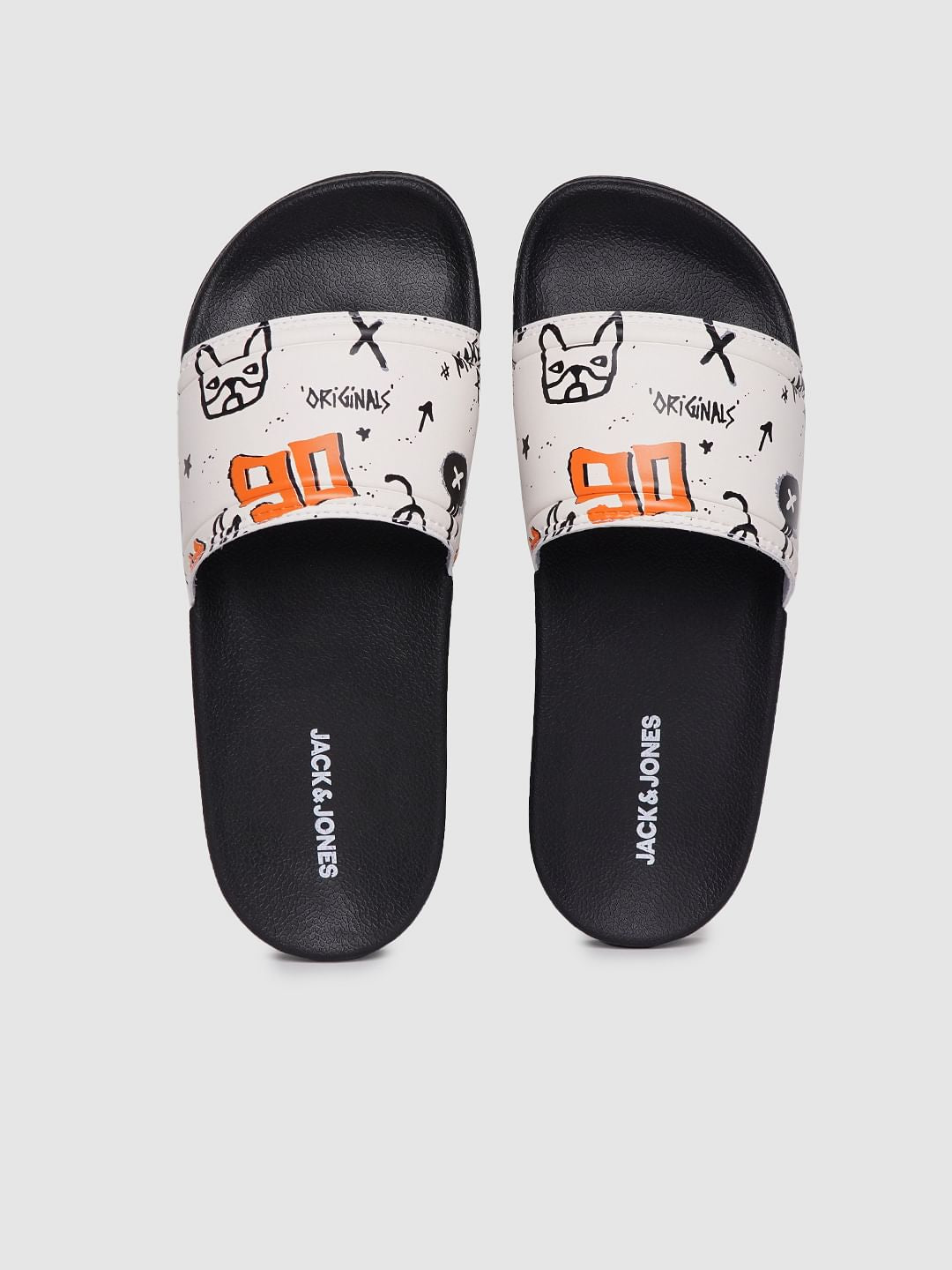 Black & Grey Graphic Print Sliders