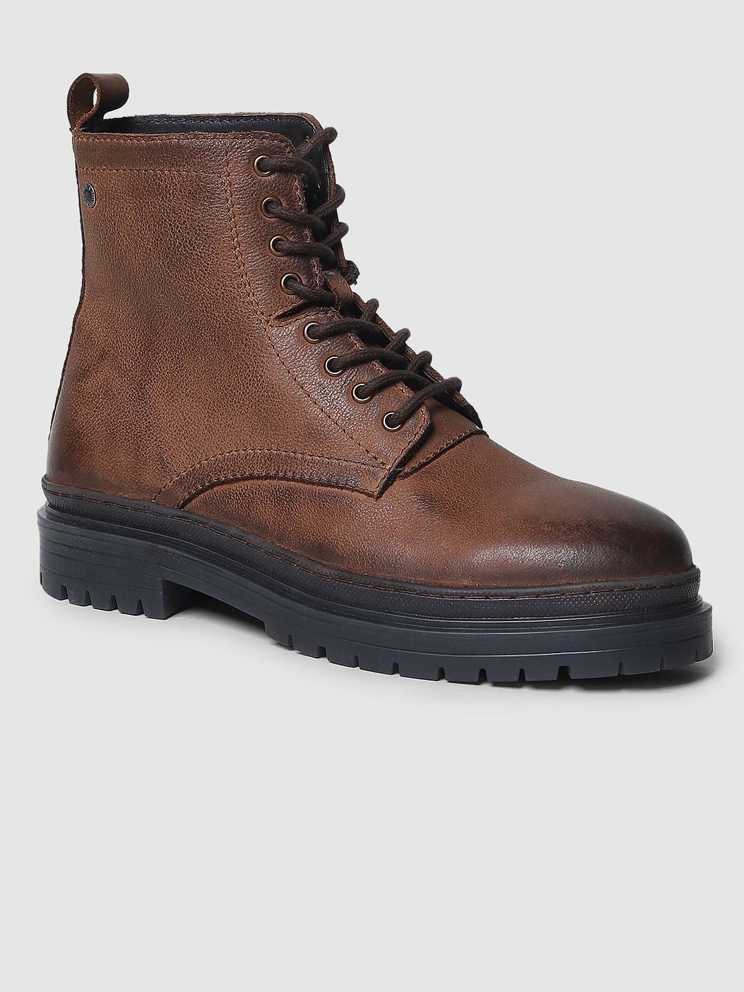 Brown Vintage Styled Leather Boots