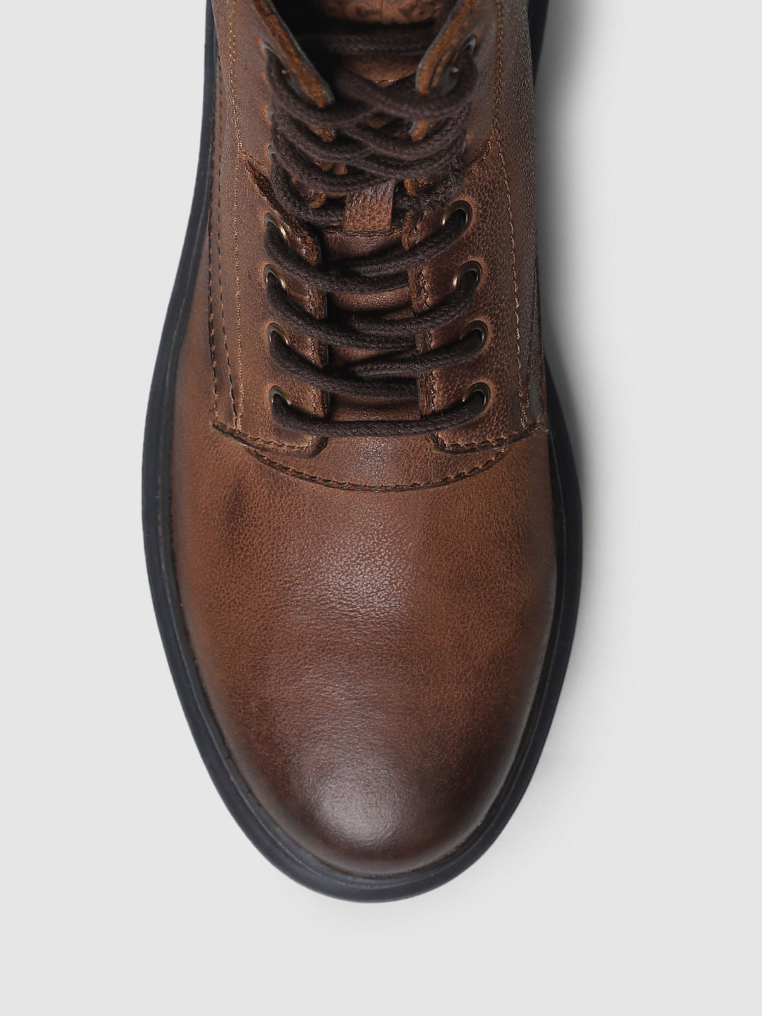 Brown Vintage Styled Leather Boots