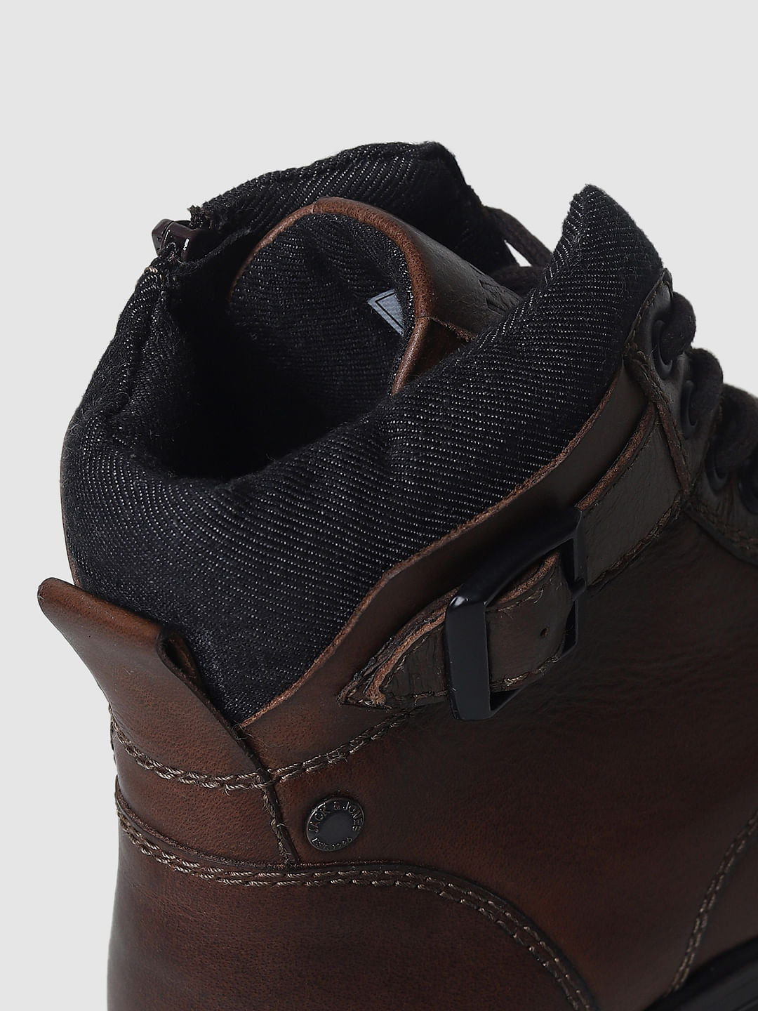 Brown Leather Biker Boots