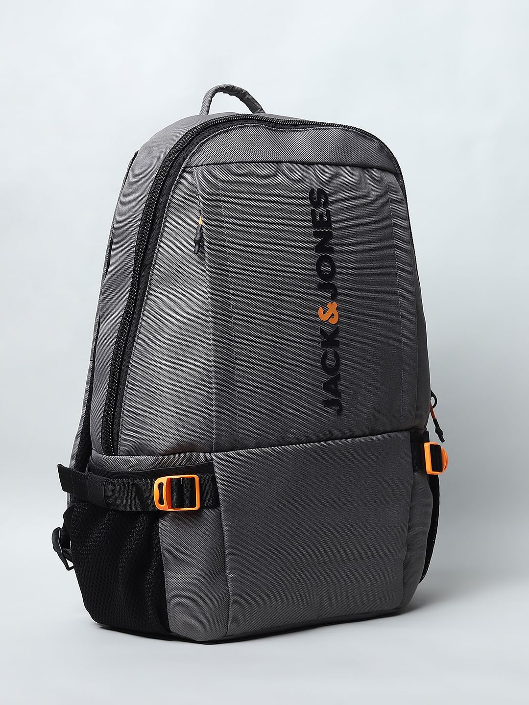 Grey Logo Print Backpack