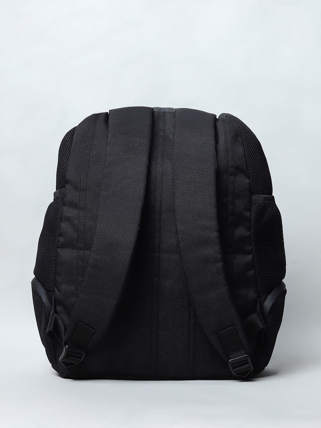 Black Logo Print Mesh Backpack