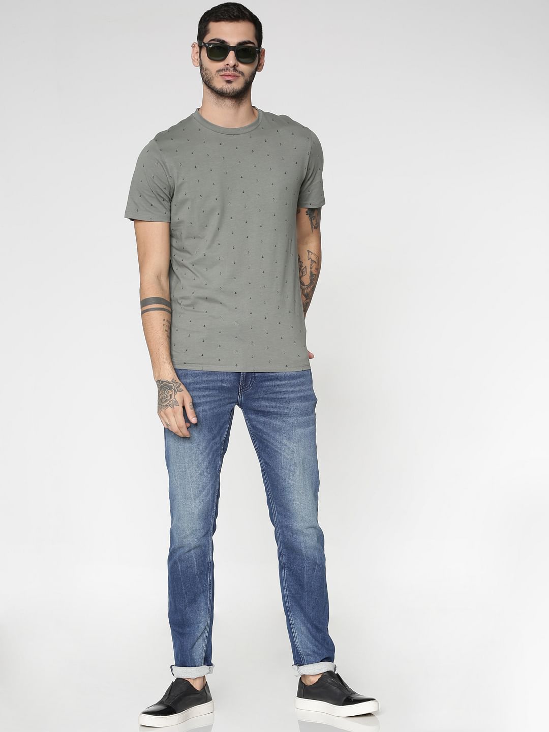 Blue Low Rise Washed Ben Skinny Jeans