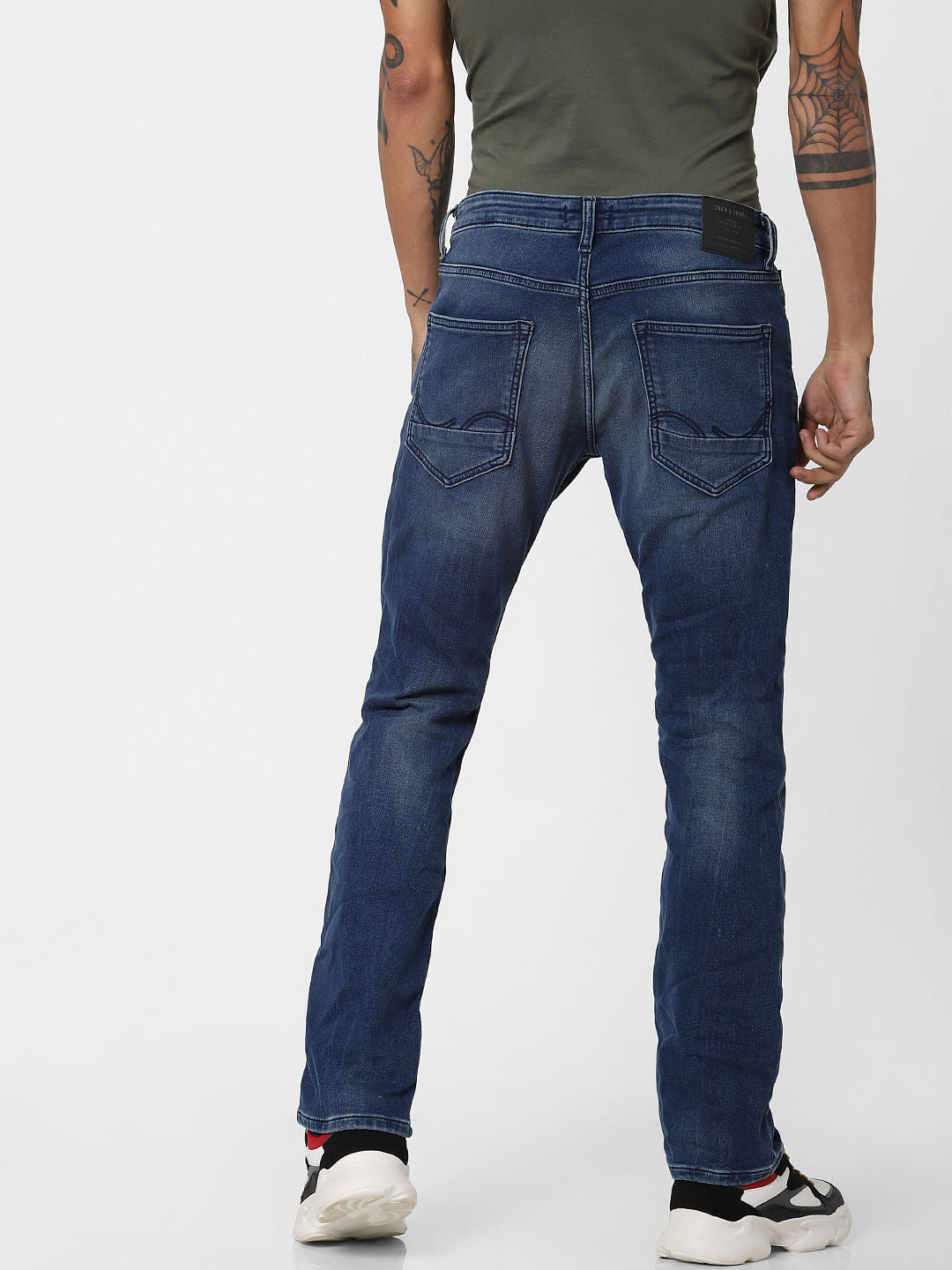 Blue Mid Rise Clark Regular Jeans
