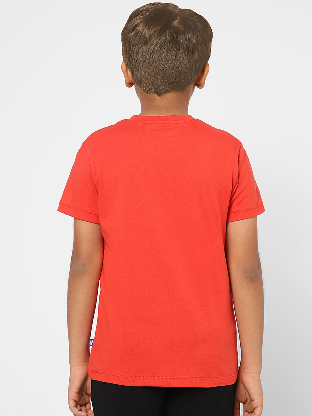 BOYS Red Printed Crew Neck T-shirt