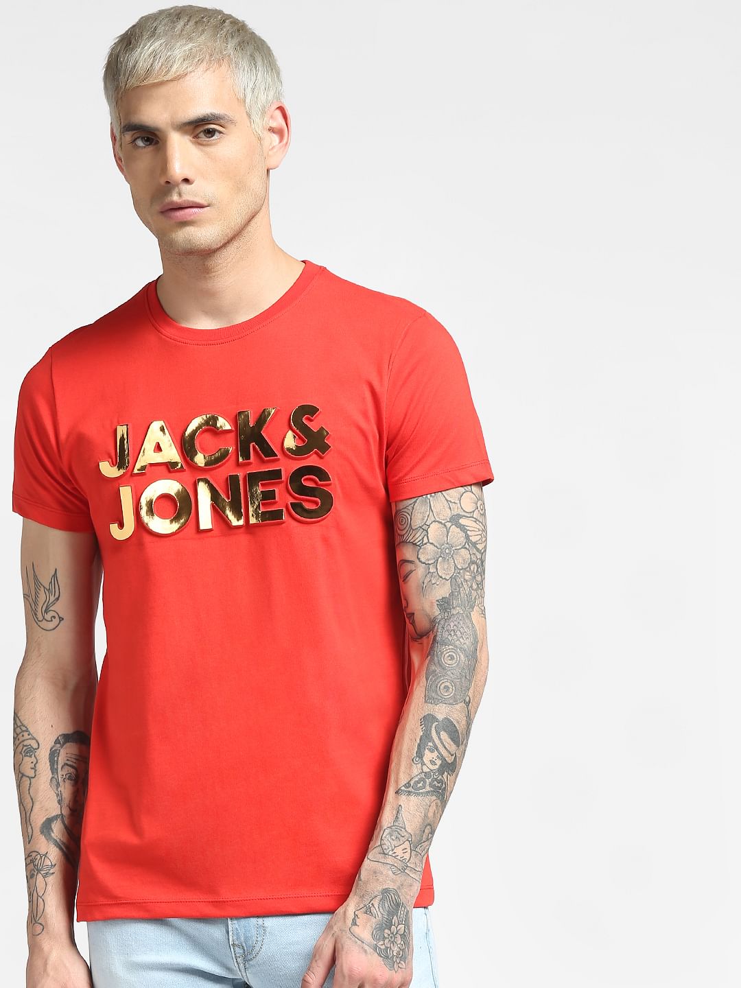 Red Graphic Print Crew Neck T-shirt