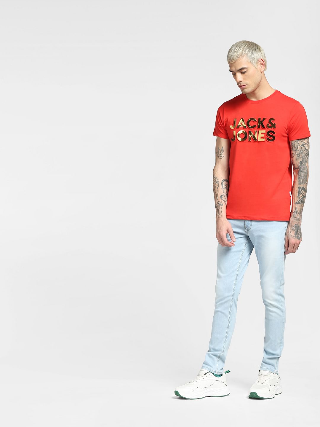 Red Graphic Print Crew Neck T-shirt