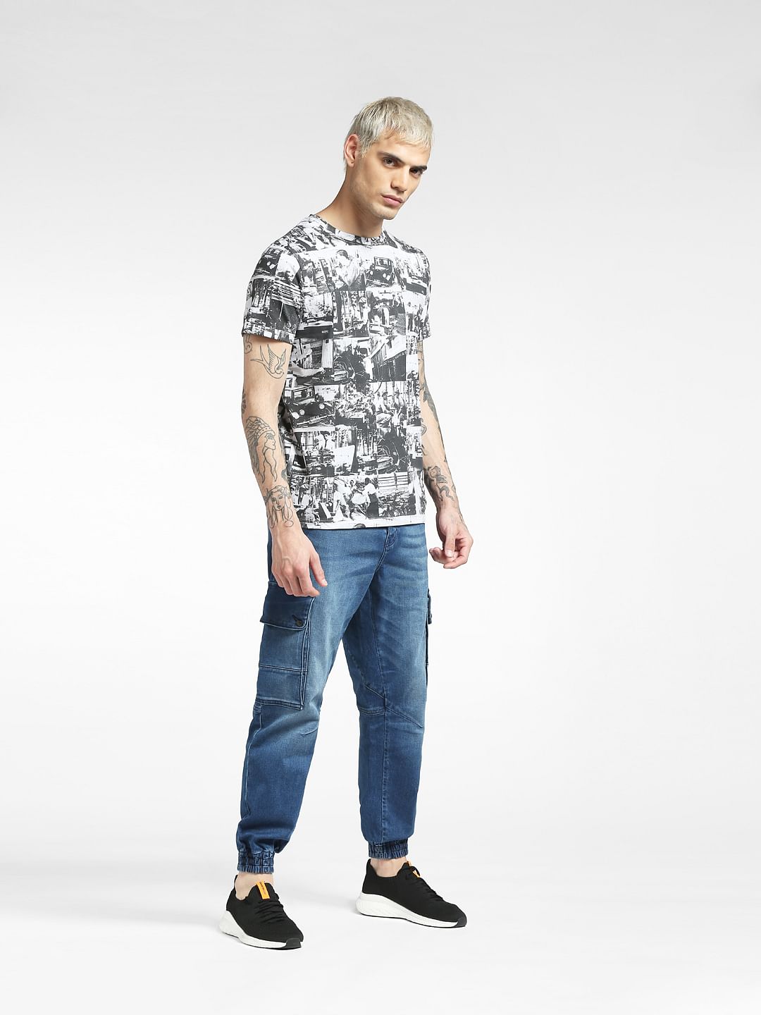 White Printed Crew Neck T-shirt