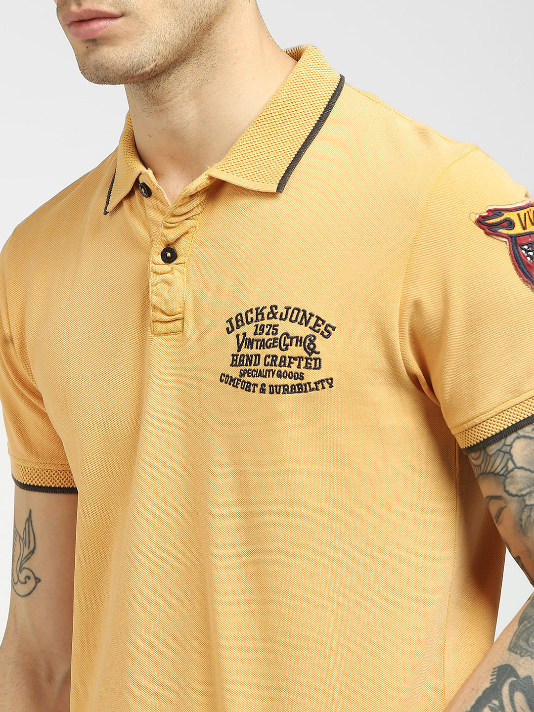Yellow Polo Neck T-shirt