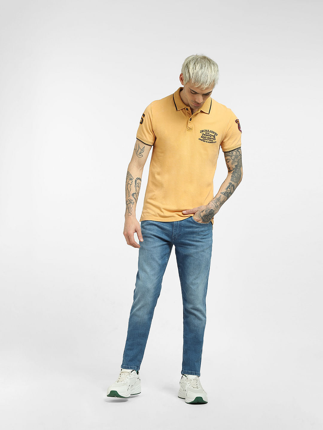 Yellow Polo Neck T-shirt