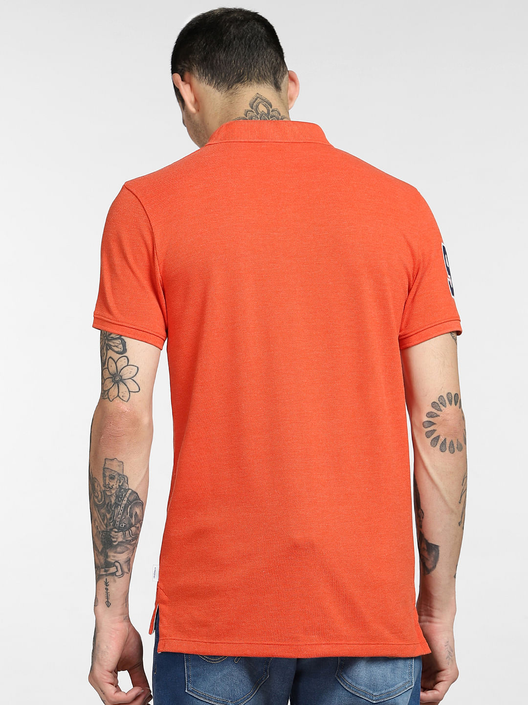 Red Printed Polo T-shirt