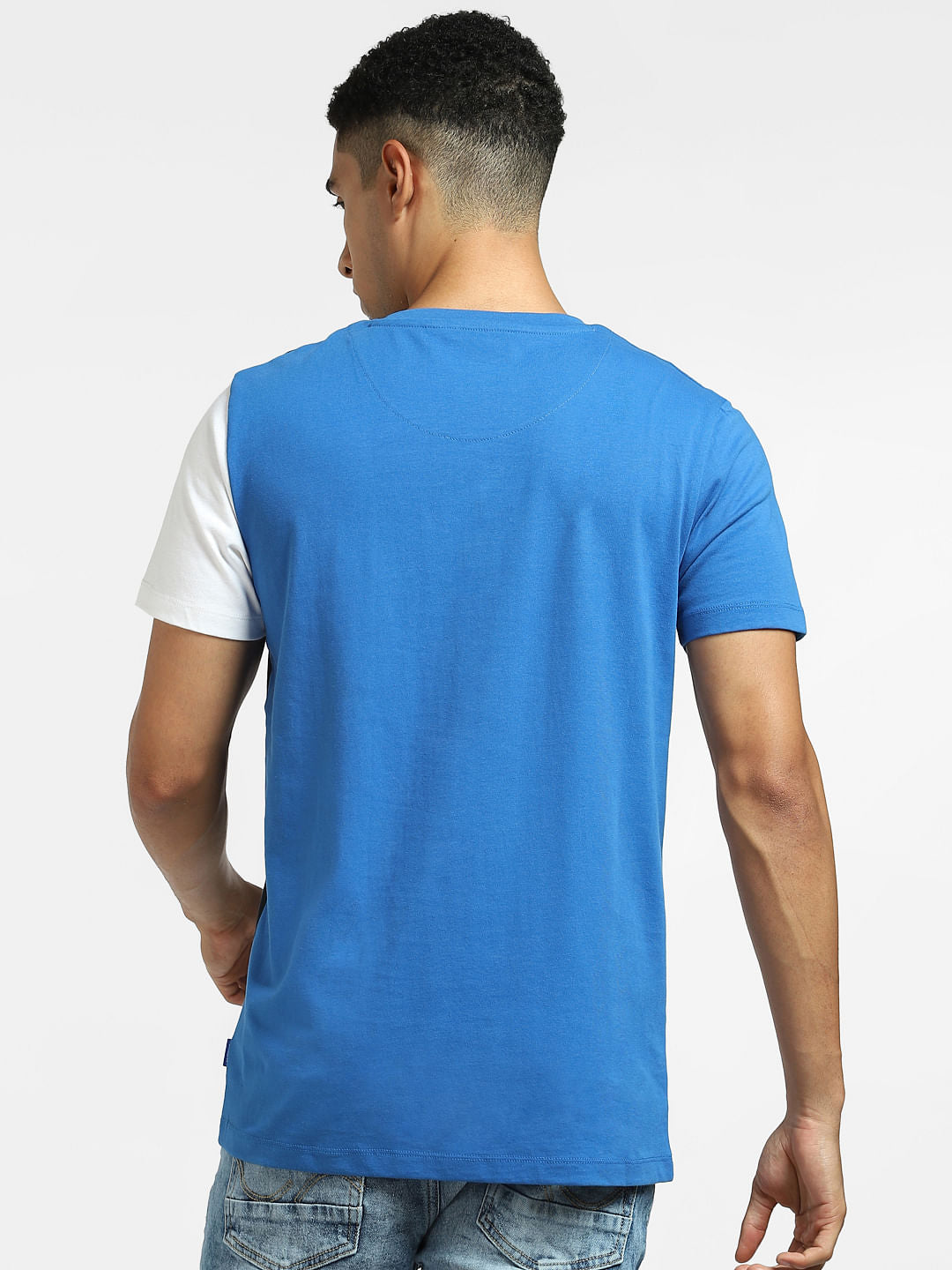 Black Colourblocked Crew Neck T-shirt