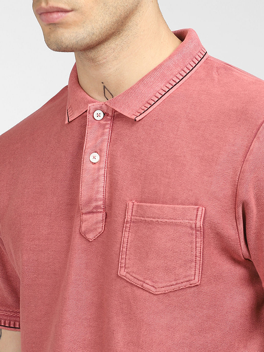 Pink Faded Polo T-shirt